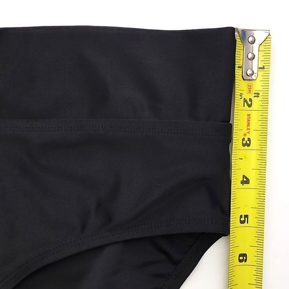 Christina  Women's Black Swim Bikini Bottom Foldover Hem Size 18 - Picture 11 of 11